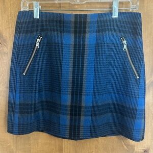 GAP Blue and Black Plaid Mini Skirt
